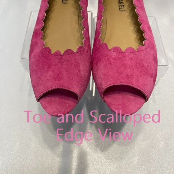 Van Eli Suede Flats with Scalloped Edges Size 8 M - Picture 8 of 11